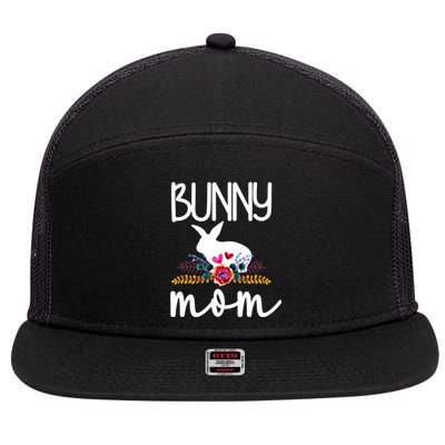 Bunny Mom Proud Rabbit Mom Bunny Lover Bunny Momma Meaningful Gift 7 Panel Mesh Trucker Snapback Hat