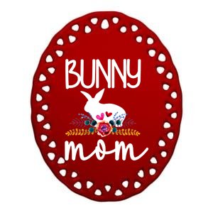 Bunny Mom Proud Rabbit Mom Bunny Lover Bunny Momma Meaningful Gift Ceramic Oval Ornament