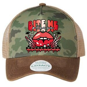 Bite Me Please Halloween Vampire Scary Halloween Costume Gift Legacy Tie Dye Trucker Hat