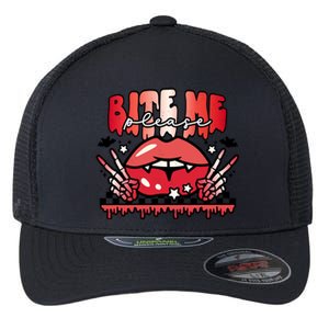 Bite Me Please Halloween Vampire Scary Halloween Costume Gift Flexfit Unipanel Trucker Cap