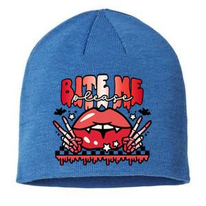 Bite Me Please Halloween Vampire Scary Halloween Costume Gift Sustainable Beanie