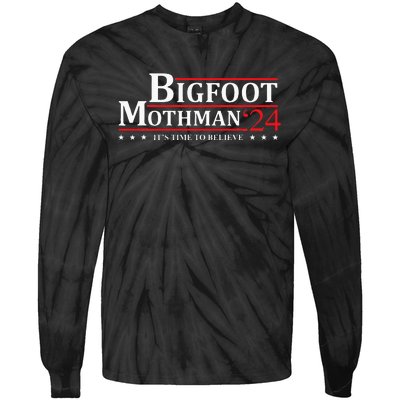 Bigfoot Mothman President 2024 Election Campaign Tie-Dye Long Sleeve Shirt