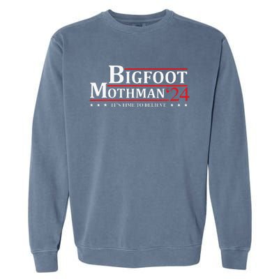 Bigfoot Mothman President 2024 Election Campaign Garment-Dyed Sweatshirt