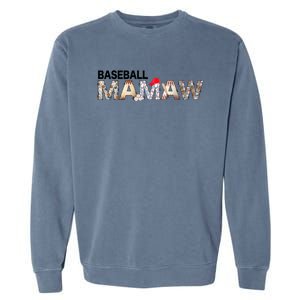 Baseball Mamaw Proud Ball Mamaw Baseball Pride Gift Garment-Dyed Sweatshirt