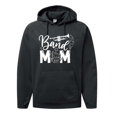 Band Mom Proud Band Mom Musical Marching Band Trumpet Performance Fleece Hoodie