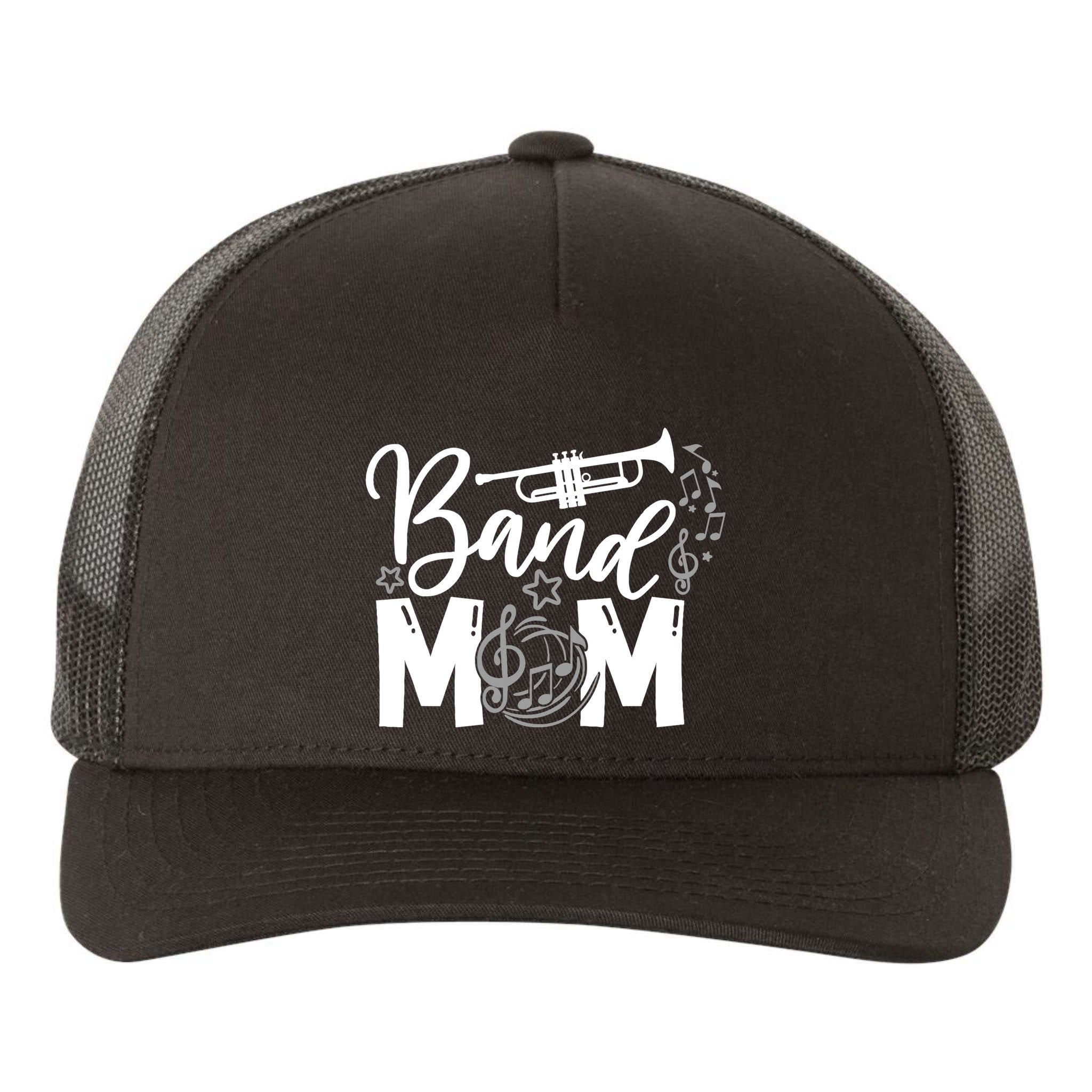 Band Mom Proud Band Mom Musical Marching Band Trumpet Yupoong Adult 5-Panel Trucker Hat