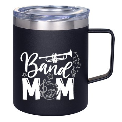 Band Mom Proud Band Mom Musical Marching Band Trumpet 12oz Stainless Steel Coffee Mug