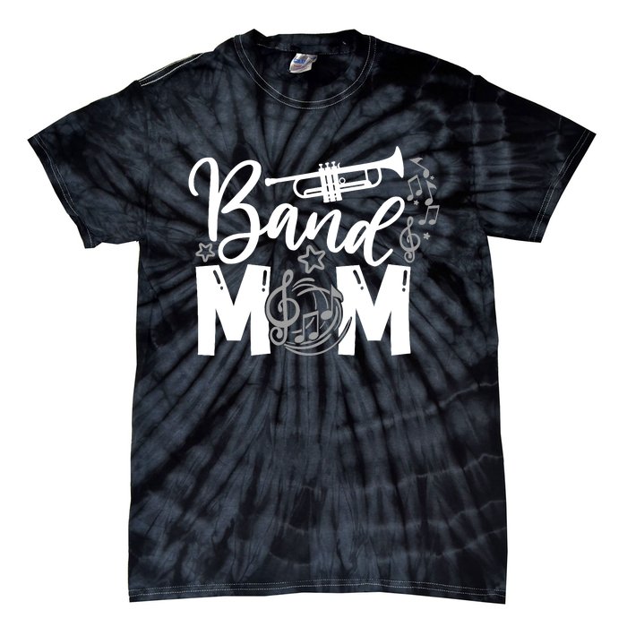 Band Mom Proud Band Mom Musical Marching Band Trumpet Tie-Dye T-Shirt