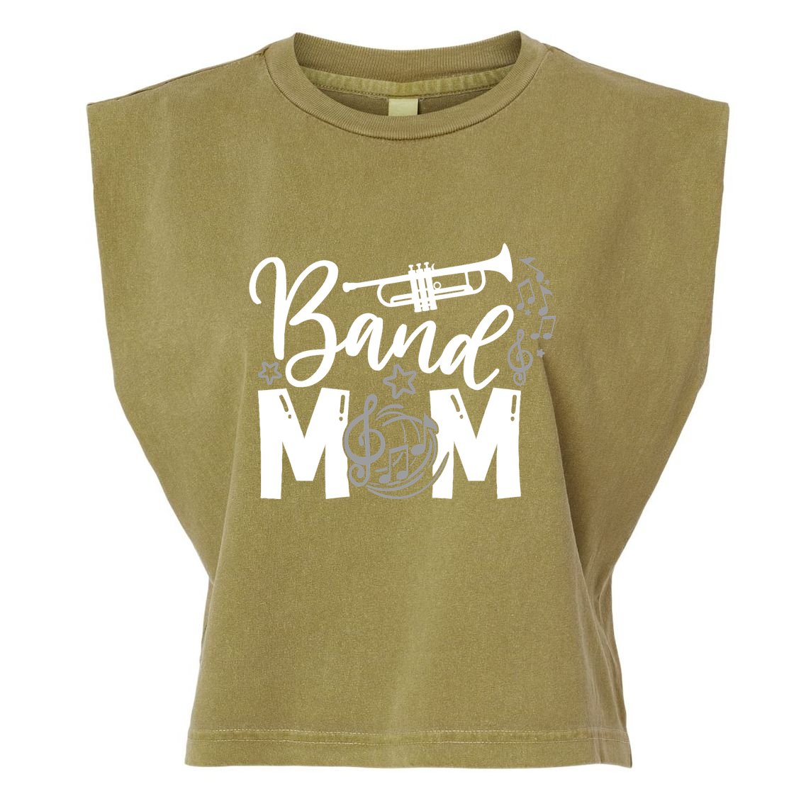 Band Mom Proud Band Mom Musical Marching Band Trumpet Garment-Dyed Women's Muscle Tee