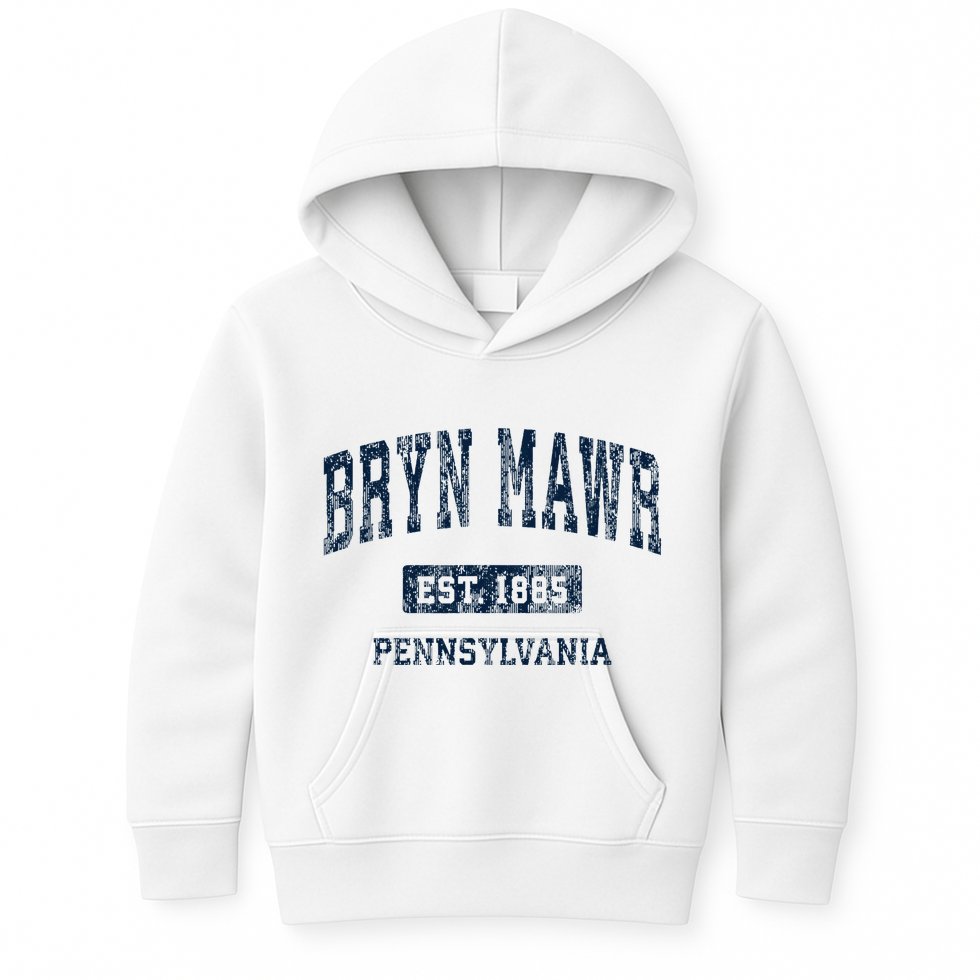 Bryn Mawr Pennsylvania Pa Vintage Athletic Sports Design Kids Hoodie