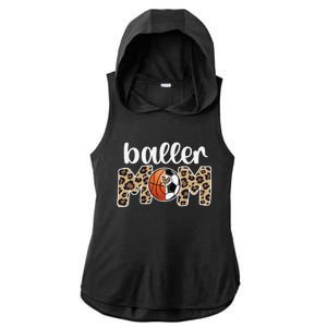 Baller Mom Proud Basketball Soccer Player Mother Ladies PosiCharge Tri-Blend Wicking Draft Hoodie Tank