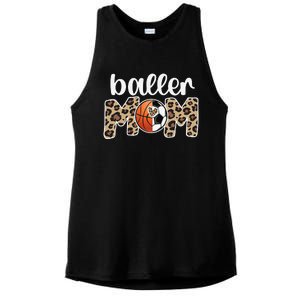 Baller Mom Proud Basketball Soccer Player Mother Ladies PosiCharge Tri-Blend Wicking Tank