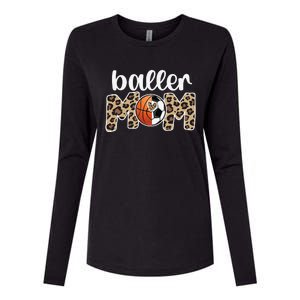 Baller Mom Proud Basketball Soccer Player Mother Womens Cotton Relaxed Long Sleeve T-Shirt