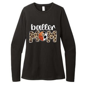 Baller Mom Proud Basketball Soccer Player Mother Womens CVC Long Sleeve Shirt