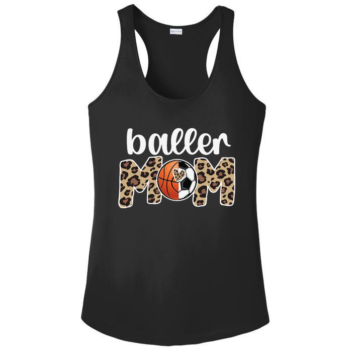 Baller Mom Proud Basketball Soccer Player Mother Ladies PosiCharge Competitor Racerback Tank