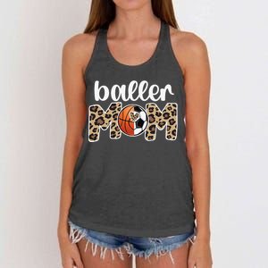 Baller Mom Proud Basketball Soccer Player Mother Women's Knotted Racerback Tank