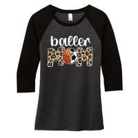 Baller Mom Proud Basketball Soccer Player Mother Women's Tri-Blend 3/4-Sleeve Raglan Shirt