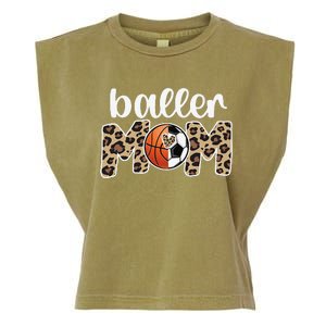 Baller Mom Proud Basketball Soccer Player Mother Garment-Dyed Women's Muscle Tee