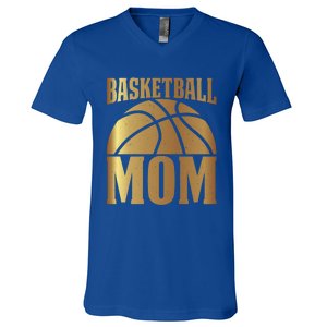 Basketball Mom Player Coach Sports Lover Graphic Funny Gift V-Neck T-Shirt