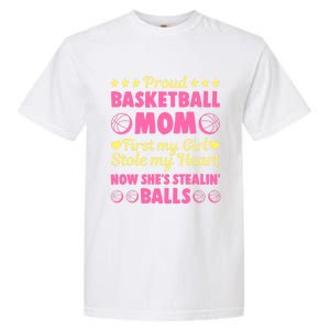 Basketball Mom Proud Mother Of Basketball Player Sport Gift Garment-Dyed Heavyweight T-Shirt