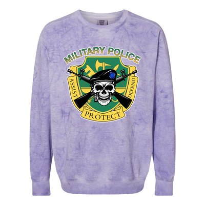 Badgiftass Military Police Skull Gift Colorblast Crewneck Sweatshirt