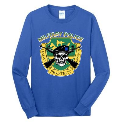 Badgiftass Military Police Skull Gift Tall Long Sleeve T-Shirt