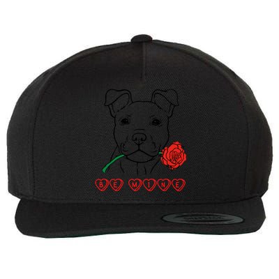 Be Mine Puppy With Rose Sweetheart Valentines Gift Wool Snapback Cap