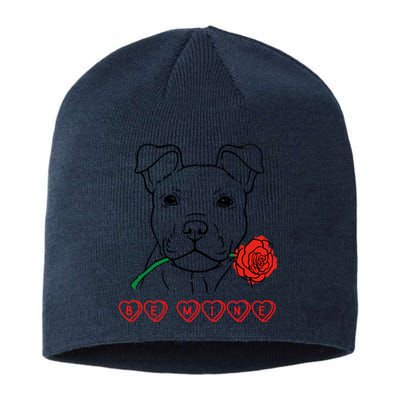 Be Mine Puppy With Rose Sweetheart Valentines Gift Sustainable Beanie