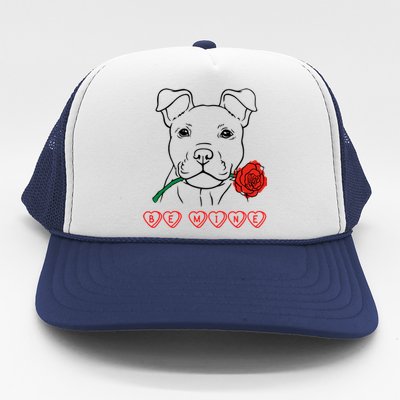 Be Mine Puppy With Rose Sweetheart Valentines Gift Trucker Hat