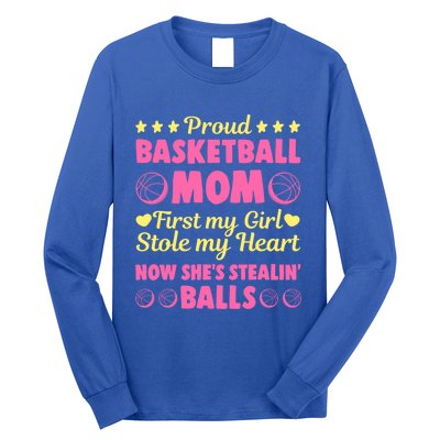 Basketball Mom Proud Mother Of Basketball Player Sport Gift Long Sleeve Shirt