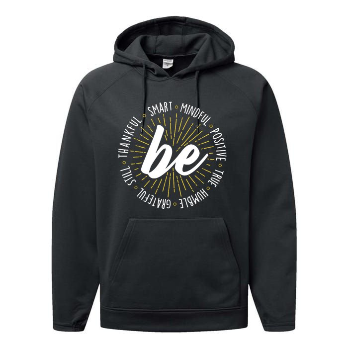 Be Motivational Quote Inspiration Positive Saying Life Slogan Performance Fleece Hoodie