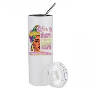 Black Mom Queen Melanin Afro African Mama Mothers Day Cool Gift Stainless Steel Tumbler