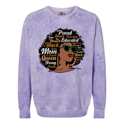 Black Mom Queen Afro African Dope Black Mother Melanin Cute Gift Colorblast Crewneck Sweatshirt