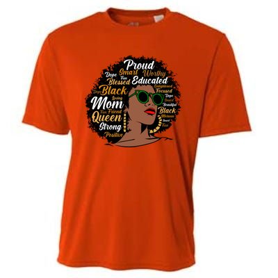 Black Mom Queen Afro African Dope Black Mother Melanin Cute Gift Cooling Performance Crew T-Shirt