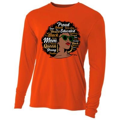 Black Mom Queen Afro African Dope Black Mother Melanin Cute Gift Cooling Performance Long Sleeve Crew