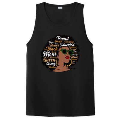 Black Mom Queen Afro African Dope Black Mother Melanin Cute Gift PosiCharge Competitor Tank