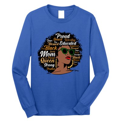 Black Mom Queen Afro African Dope Black Mother Melanin Cute Gift Long Sleeve Shirt