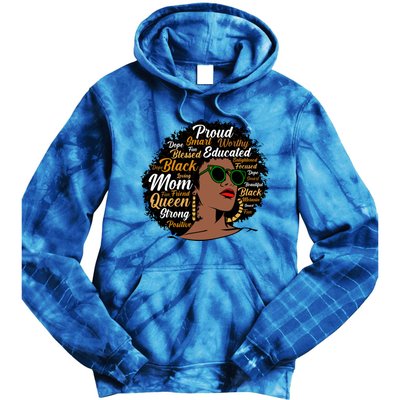 Black Mom Queen Afro African Dope Black Mother Melanin Cute Gift Tie Dye Hoodie