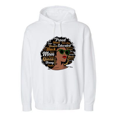 Black Mom Queen Afro African Dope Black Mother Melanin Cute Gift Garment-Dyed Fleece Hoodie