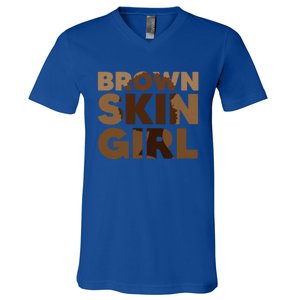 Black Melanin Queen Magic Brown Skin Juneteenth Gift V-Neck T-Shirt