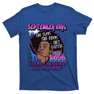 Black Melanin Queen September Afro Birthday Virgo Libra Gift T-Shirt