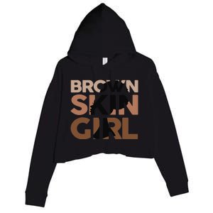 Black Melanin Queen Magic Brown Skin Girl Juneteenth Wo Crop Fleece Hoodie