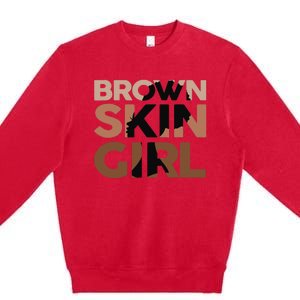 Black Melanin Queen Magic Brown Skin Girl Juneteenth Wo Premium Crewneck Sweatshirt