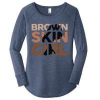 Black Melanin Queen Magic Brown Skin Girl Juneteenth Wo Women's Perfect Tri Tunic Long Sleeve Shirt