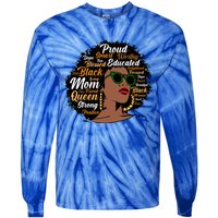 Black Mom Queen Afro African Dope Black Mother Melanin Great Gift Tie-Dye Long Sleeve Shirt