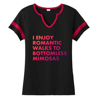 Bottomless Mimosas Rotic Walk Brunch Gift Ladies Halftime Notch Neck Tee