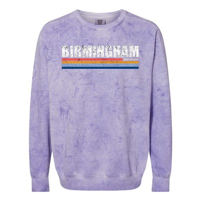 Birmingham Michigan Retro Colorblast Crewneck Sweatshirt