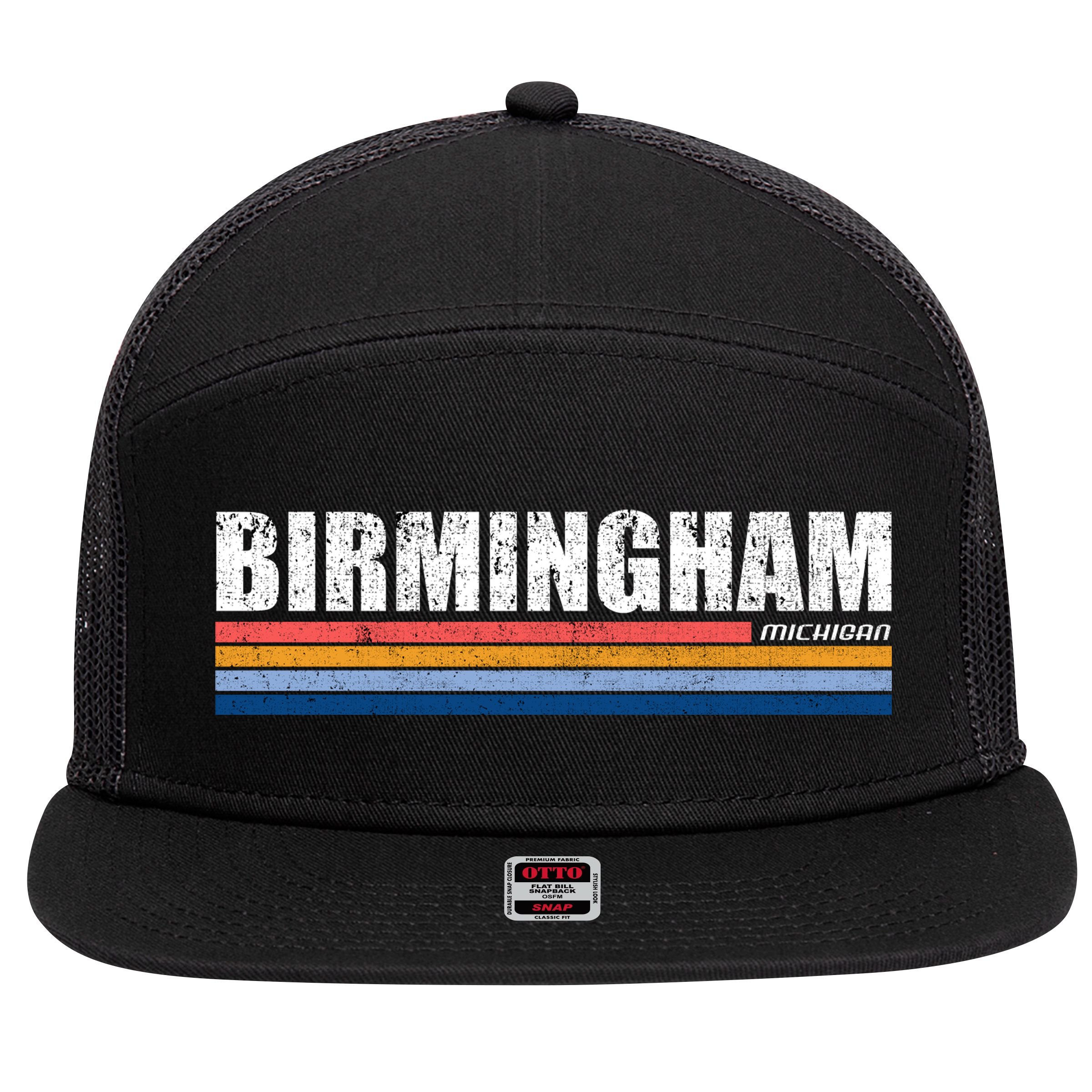 Birmingham Michigan Retro 7 Panel Mesh Trucker Snapback Hat