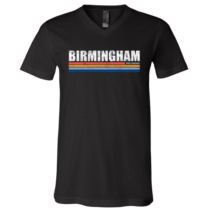 Birmingham Michigan Retro V-Neck T-Shirt