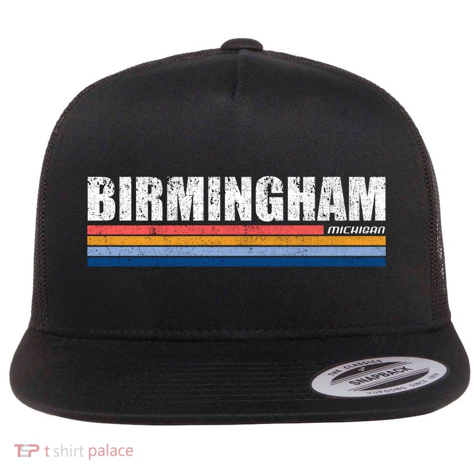 Birmingham Michigan Retro Flat Bill Trucker Hat